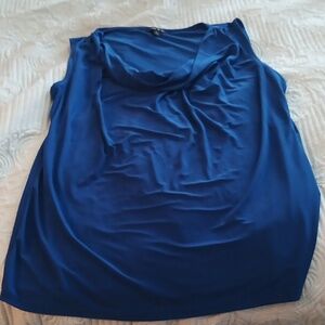 Blue 💙 blouse with draped 🧣 neck